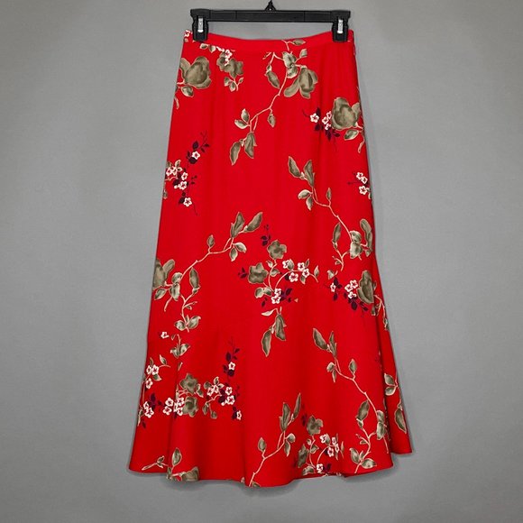 Sag Harbor Dresses & Skirts - Sag Harbor Floral Design Red Skirt Size 4P